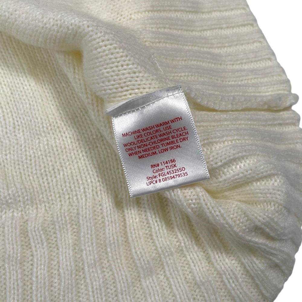 Faded Glory XXL (20) Cream V-Neck Cable Knit Sweater Preppy Coastal Grandma - Picture 9 of 9